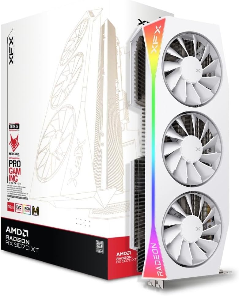 XFX Mercury RX 9070 XT OC White Magnetic Air Edition