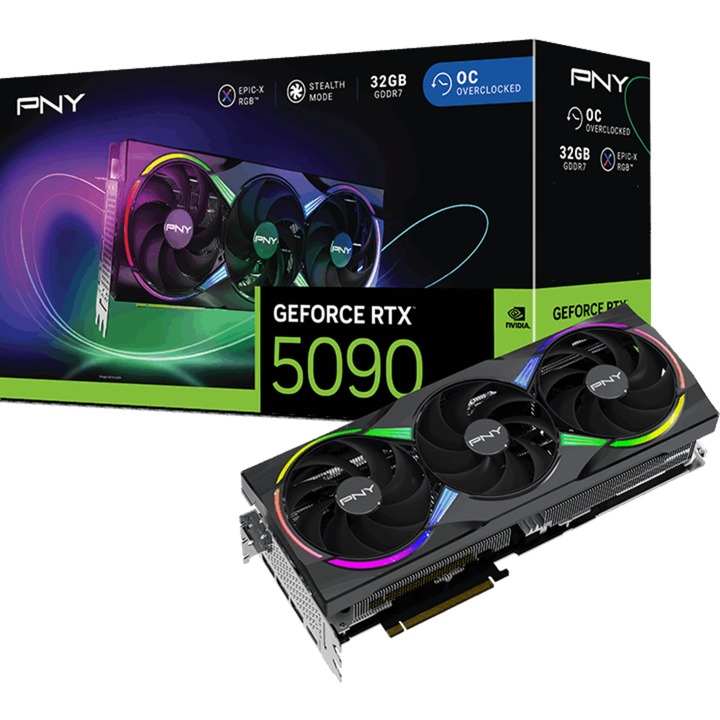 PNY RTX 5090 ARGB EPIC-X Overclocked Triple Fan