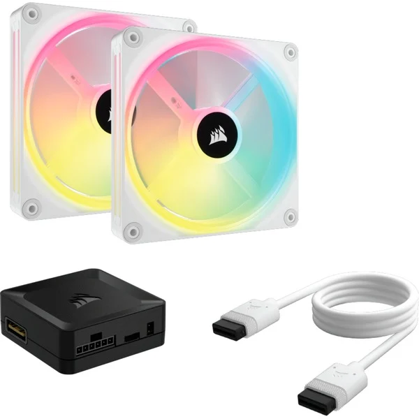 iCUE LINK QX140 RGB blanc x2