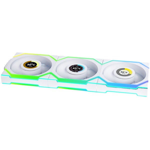 UNI FAN SL120 LCD Wireless white RGB x3